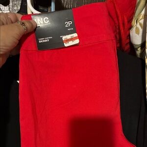 INC Red Skinny Pants